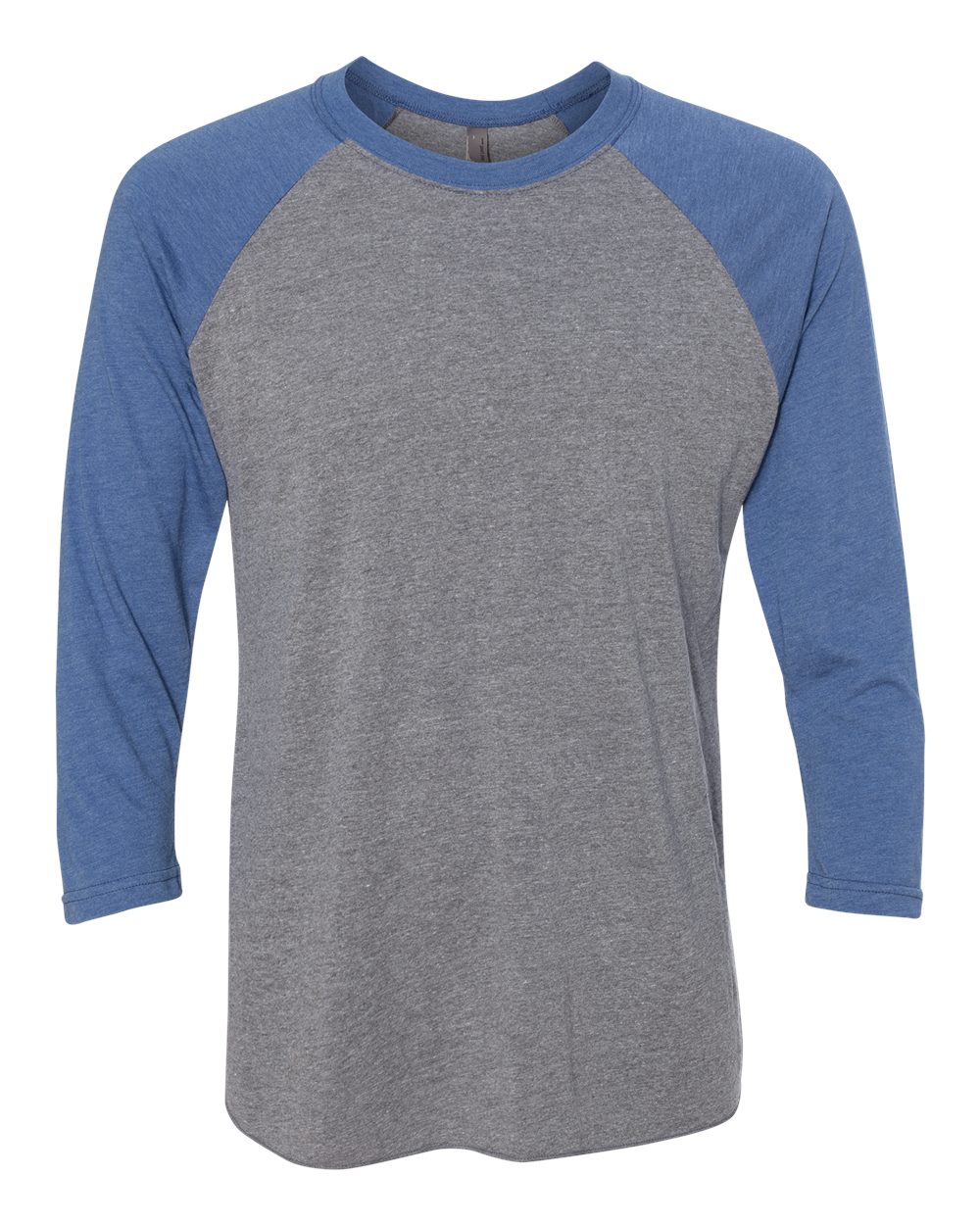 Unisex Triblend Three-Quarter Raglan Tee – 6051 – Vintage Royal Sleeves/ Premium Heather Body