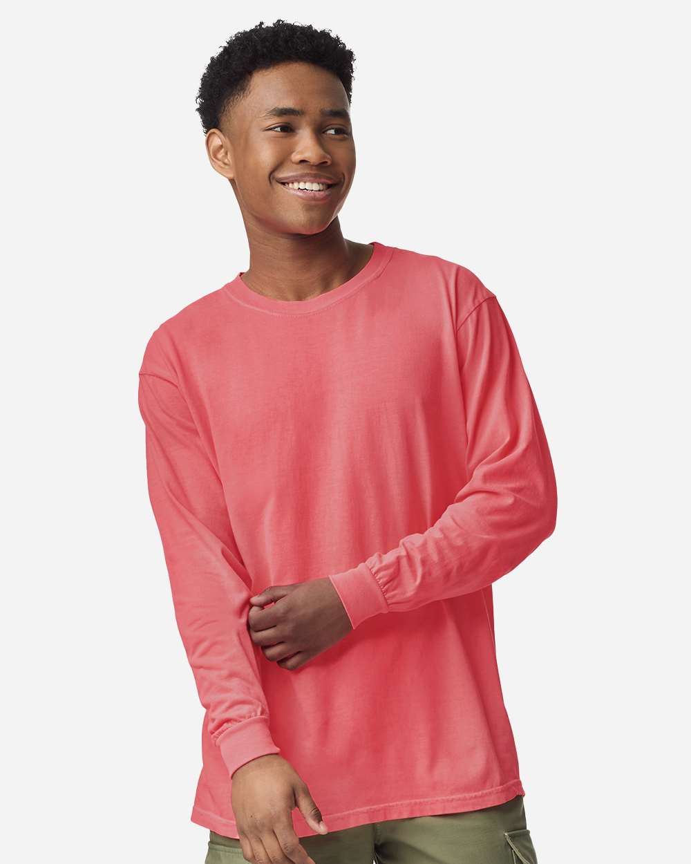 Unisex Garment-Dyed Heavyweight Long Sleeve T-Shirt – 6014 – Watermelon
