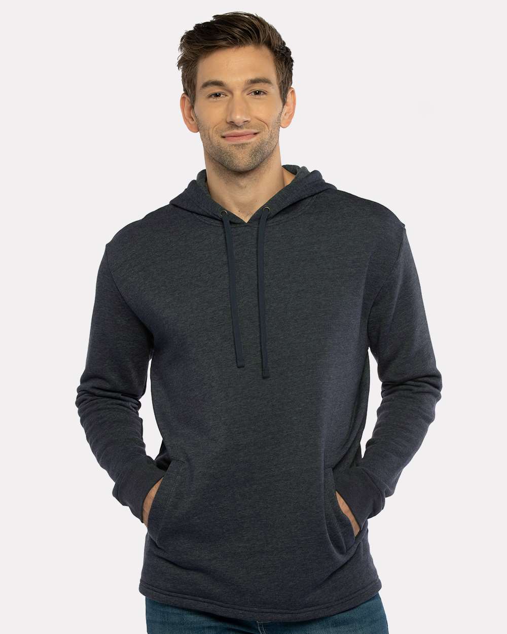 Unisex Malibu Welt Pocket Hoodie Sweatshirt – 9300 – Heather Midnight Navy