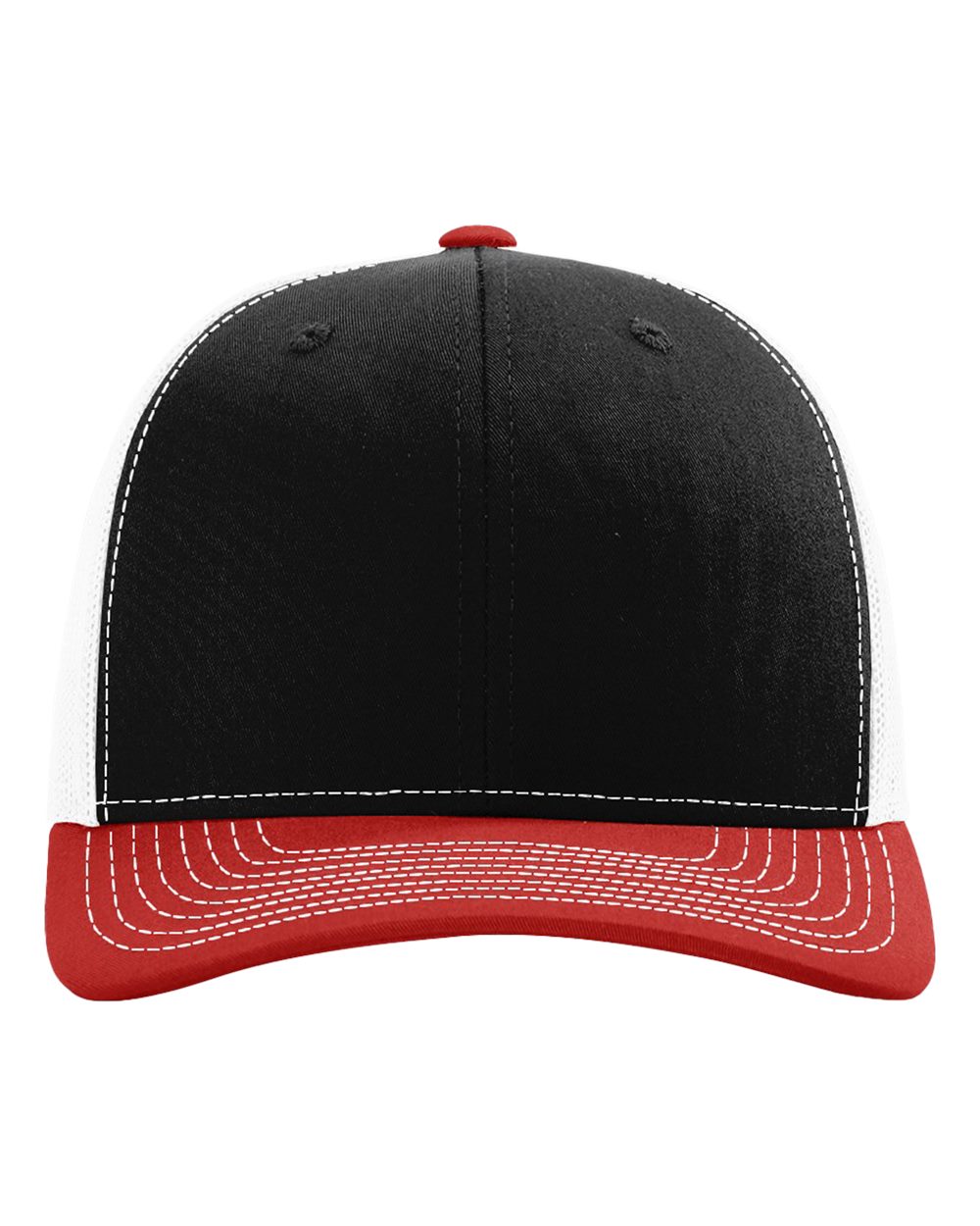 Snapback Trucker Cap – 112 – Black/ White/ Red