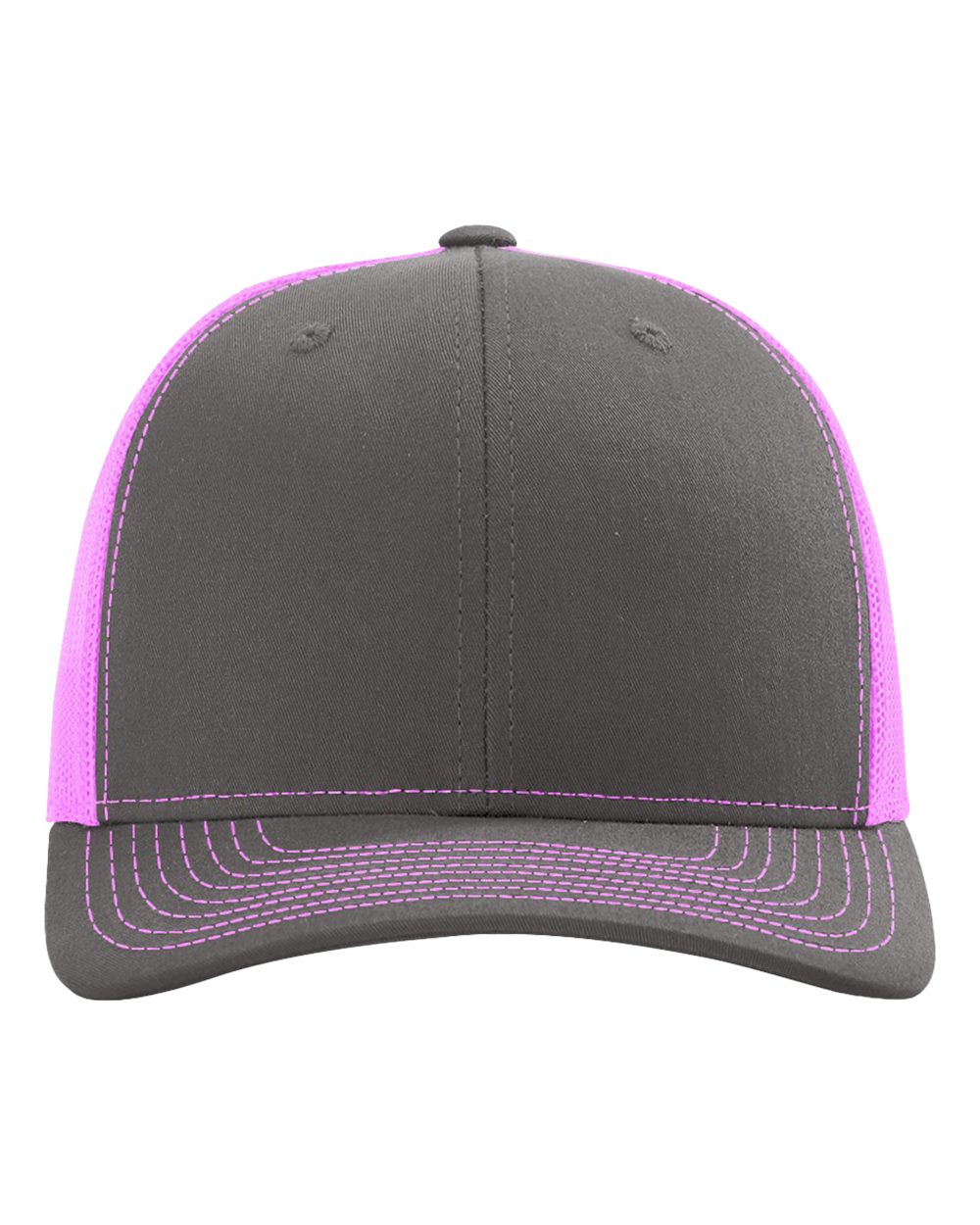 Snapback Trucker Cap – 112 – Charcoal/ Neon Pink