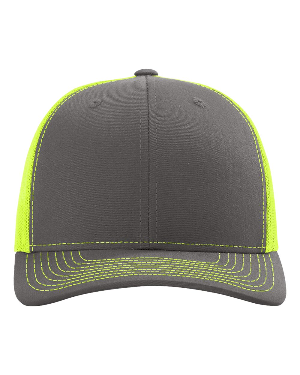 Snapback Trucker Cap – 112 – Charcoal/ Neon Yellow