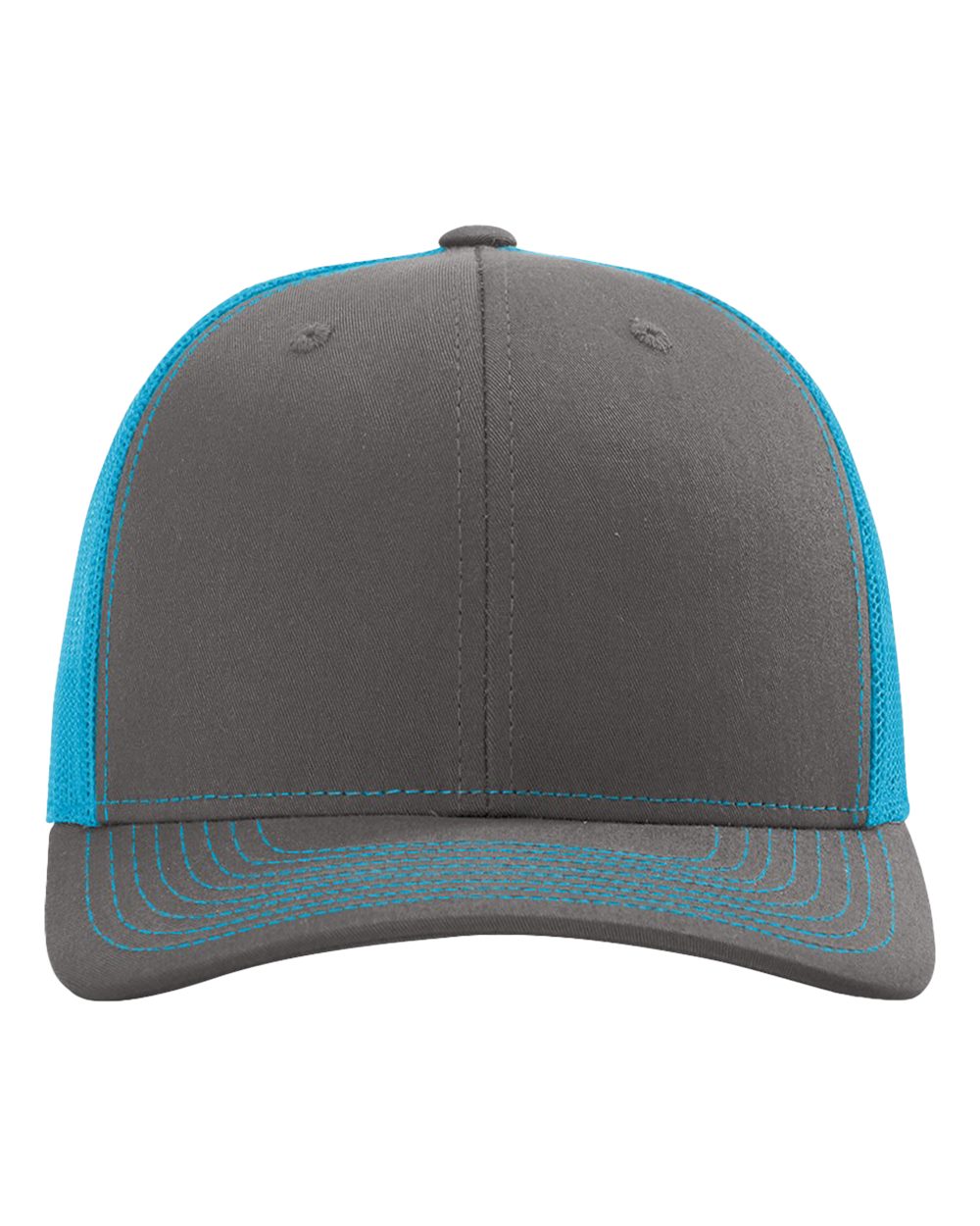 Snapback Trucker Cap – 112 – Charcoal/ Neon Blue