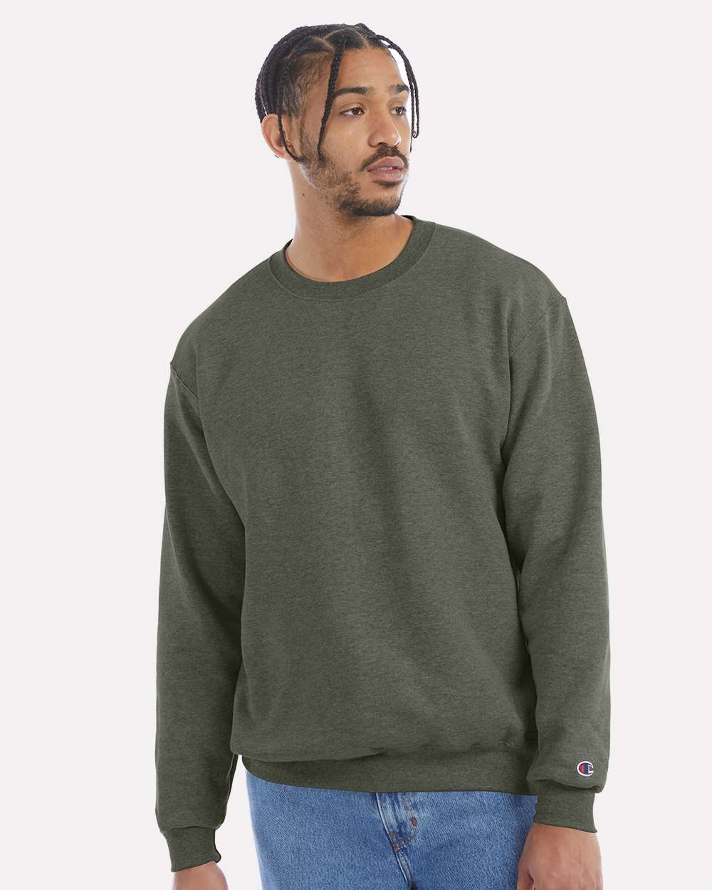 Unisex Powerblend® Crewneck Sweatshirt – S600 – Dark Green Heather