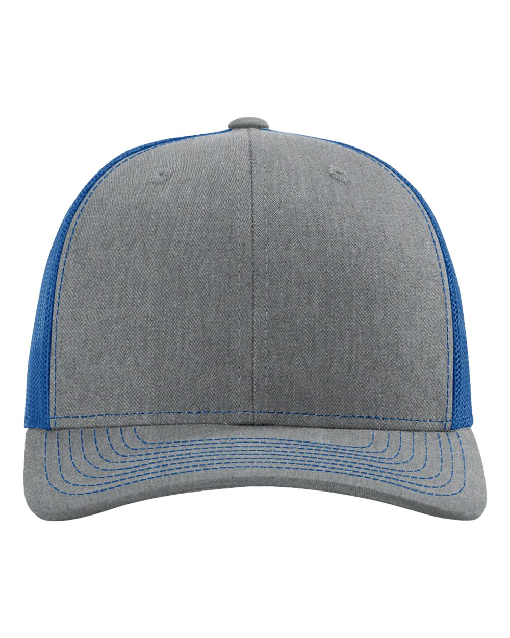 Snapback Trucker Cap – 112 – Heather Grey/ Royal