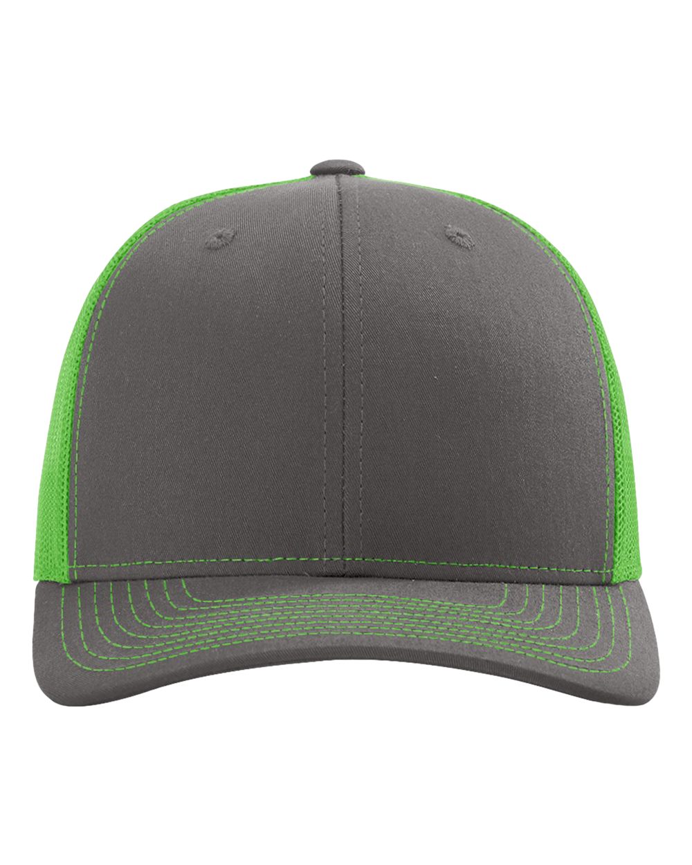 Snapback Trucker Cap – 112 – Charcoal/ Neon Green