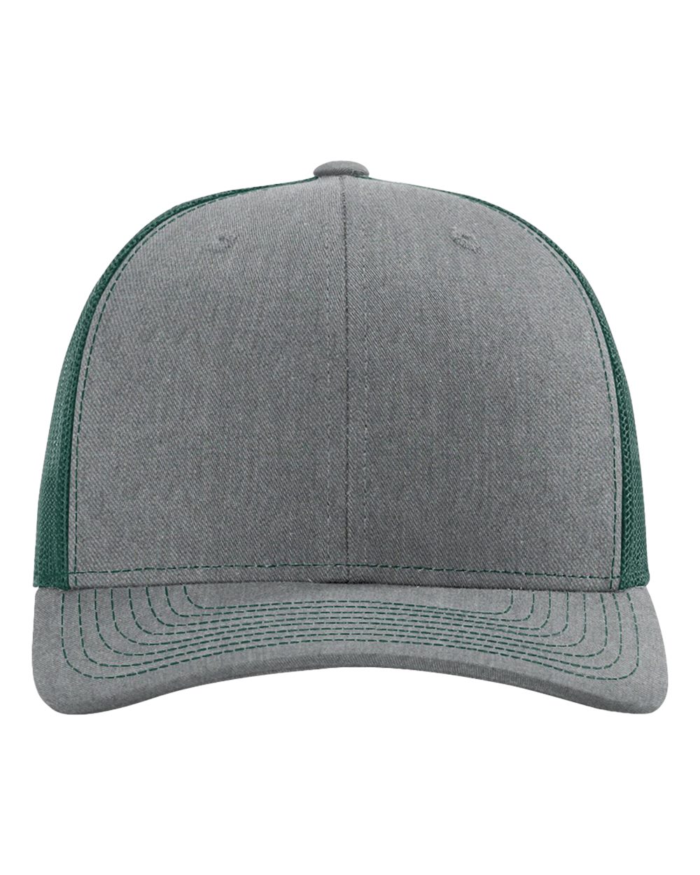 Snapback Trucker Cap – 112 – Heather Grey/ Dark Green