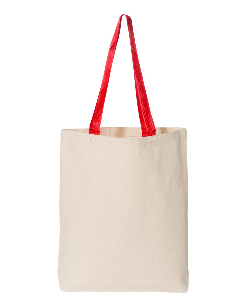 11L Canvas Tote with Contrast-Color Handles – Q4400 – Natural/ Red