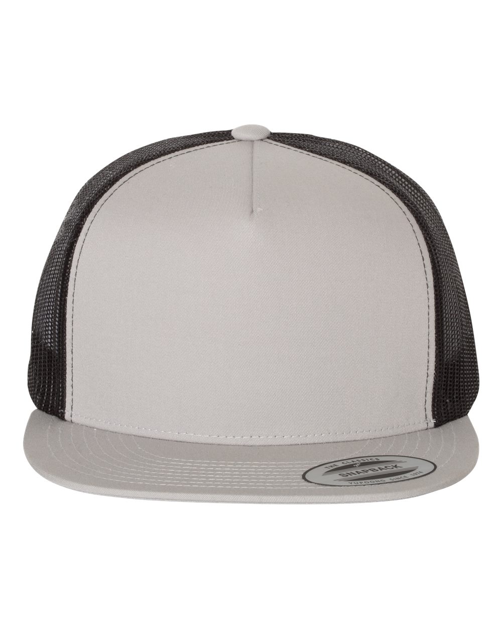 Classic Five-Panel Trucker Cap – 6006 – Silver/ Black
