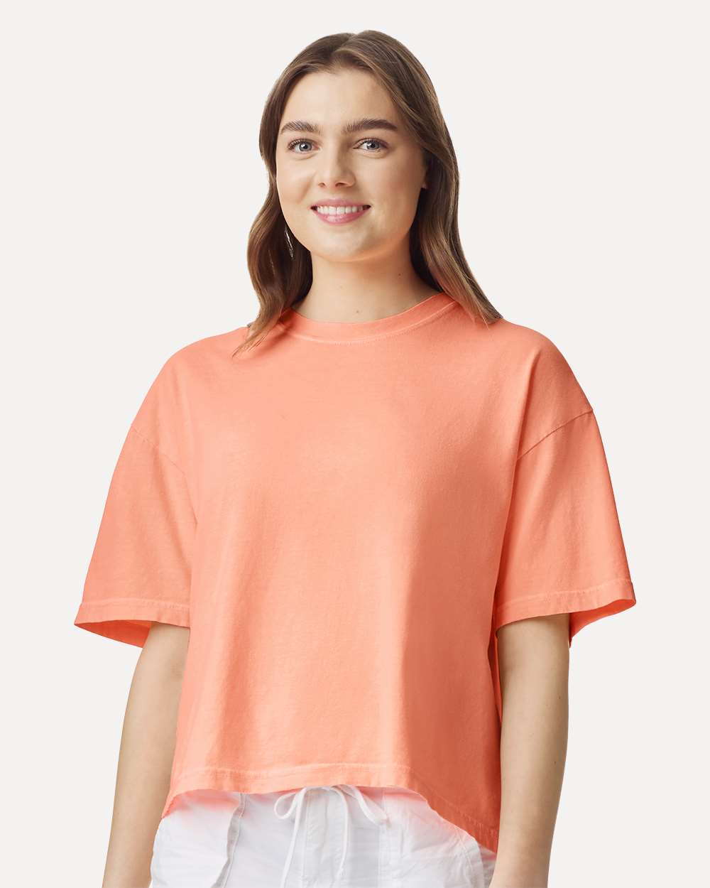 Women's Garment-Dyed Heavyweight Boxy T-Shirt – 3023CL – Neon Cantaloupe