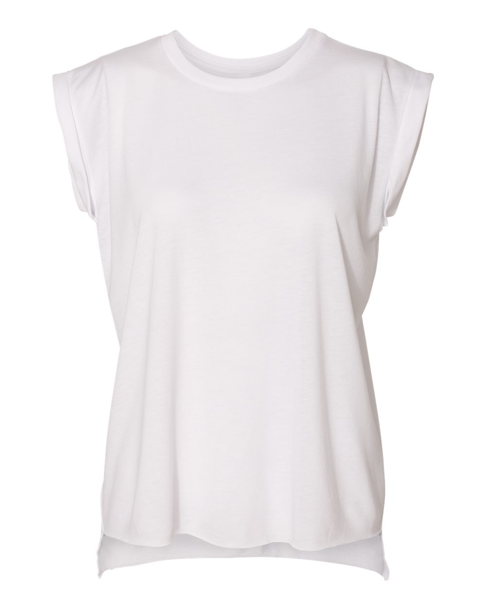 Women’s Flowy Rolled Cuffs Muscle Tee – 8804