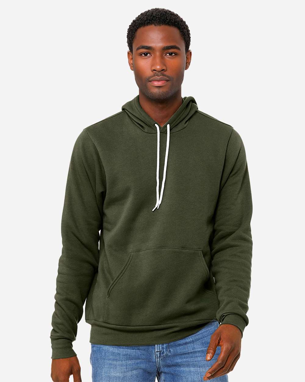 Unisex Sponge Fleece Hoodie Sweatshirt – 3719 – Military Green
