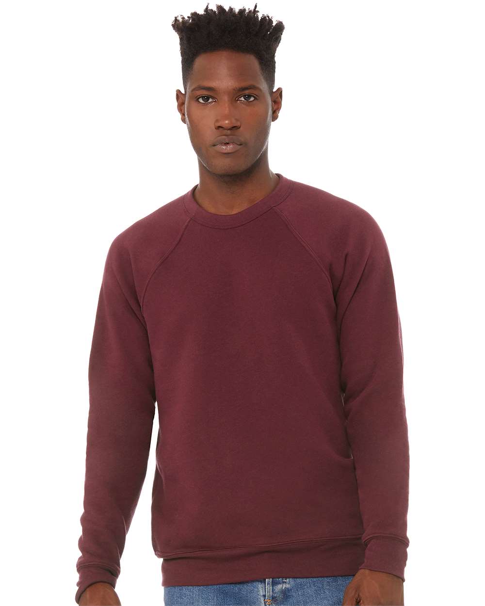Unisex Sponge Fleece Raglan Crewneck Sweatshirt – 3901 – Maroon