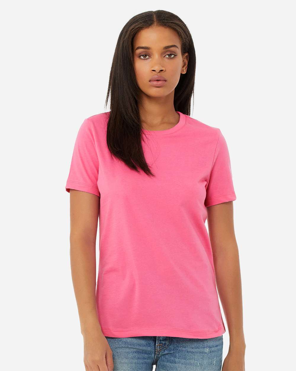 Women’s Relaxed Jersey Tee – 6400 – Charity Pink