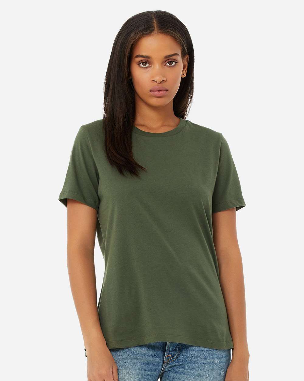 Women’s Relaxed Jersey Tee – 6400 – Military Green