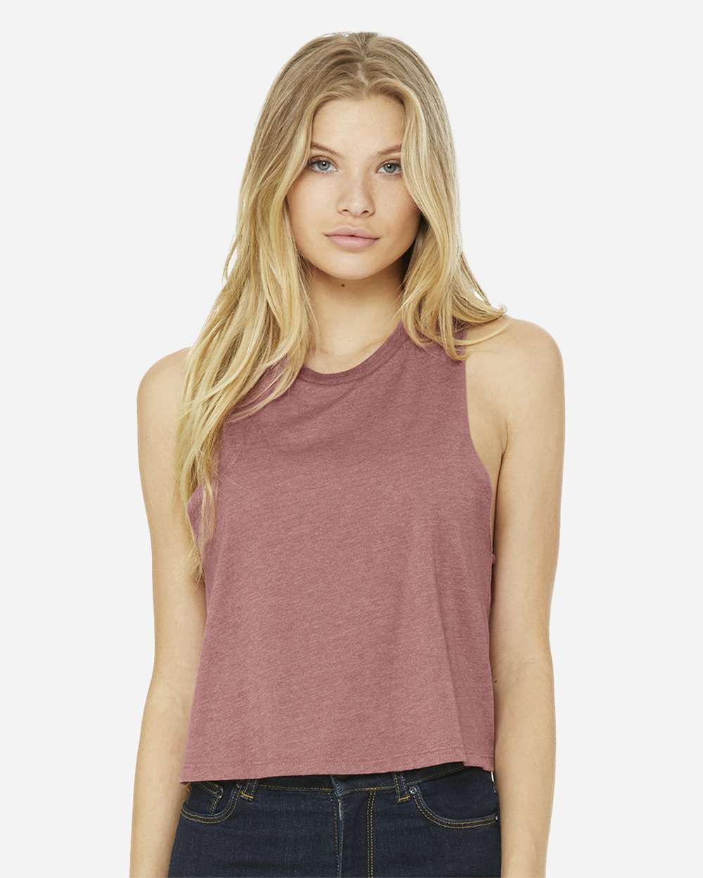 Women's Racerback Crop Tank – 6682 – Heather Mauve