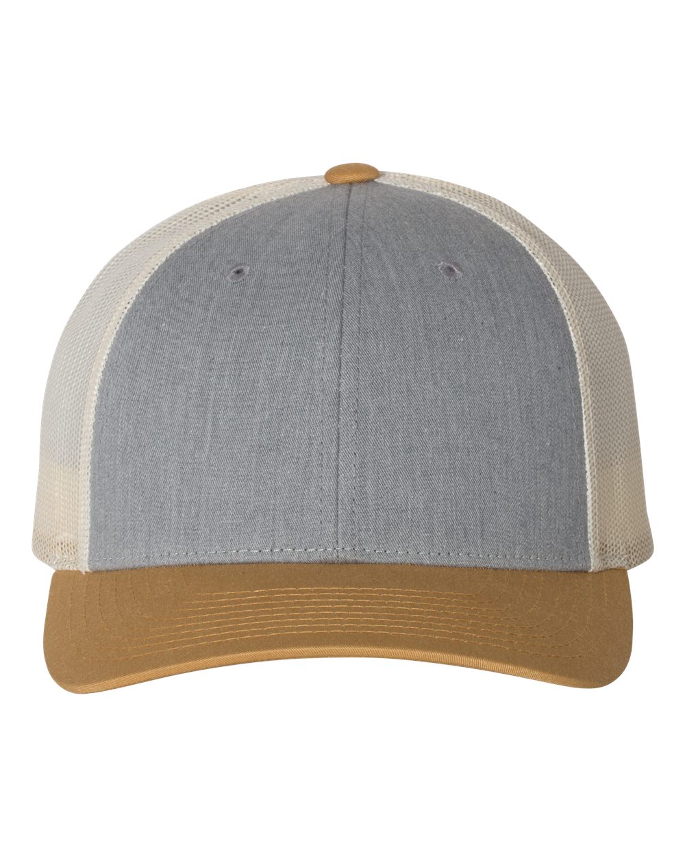 Low Pro Trucker Cap – 115 – Heather Grey/ Birch/ Amber Gold