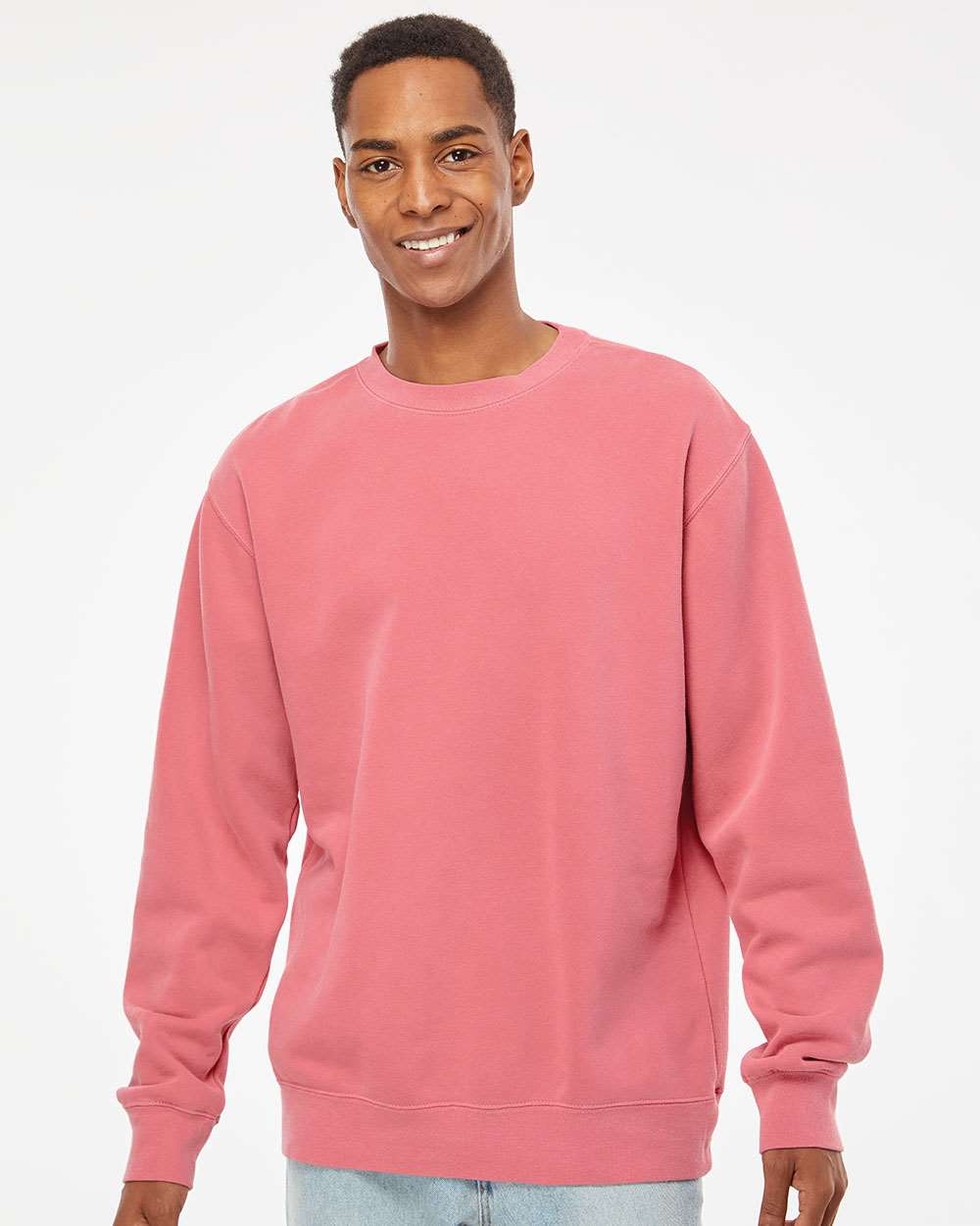 Unisex Midweight Pigment-Dyed Crewneck Sweatshirt – PRM3500 – Pigment Pink