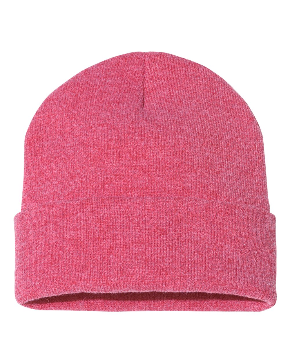 12" Solid Cuffed Beanie – SP12 – Heather Red