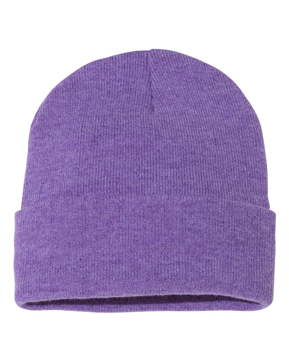 12" Solid Cuffed Beanie – SP12 – Heather Purple