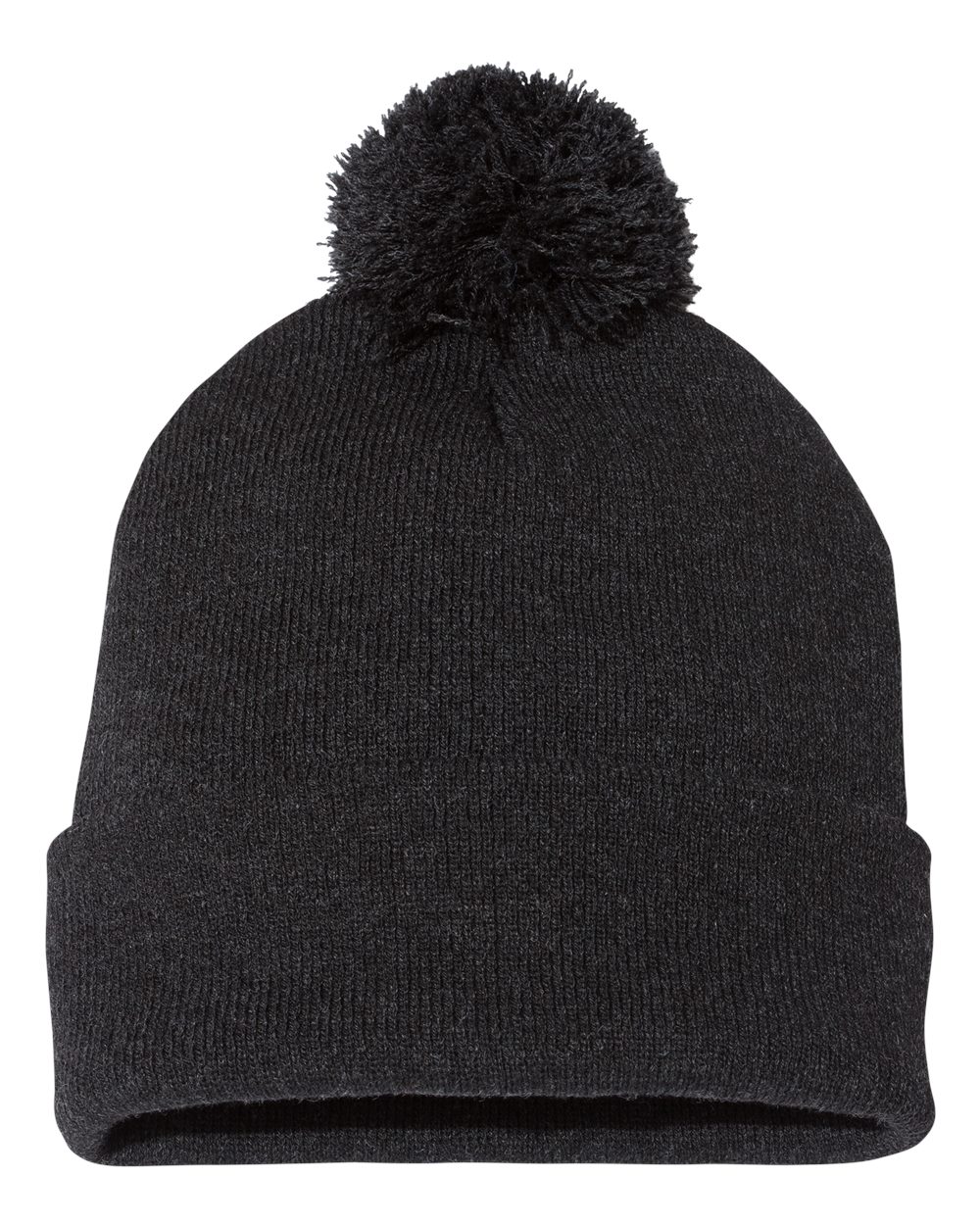12" Pom-Pom Cuffed Beanie – SP15 – Heather Charcoal