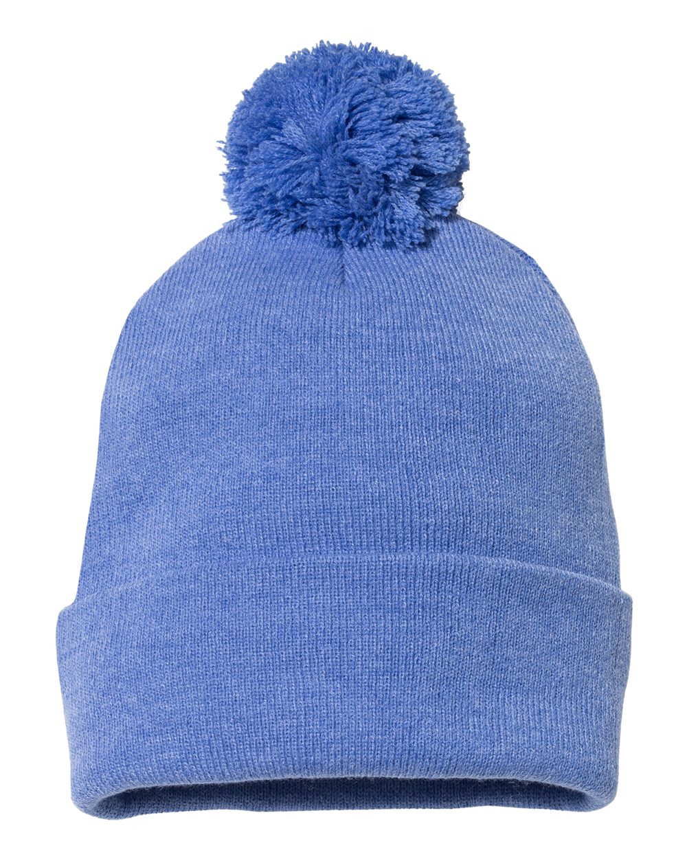 12" Pom-Pom Cuffed Beanie – SP15 – Heather Royal