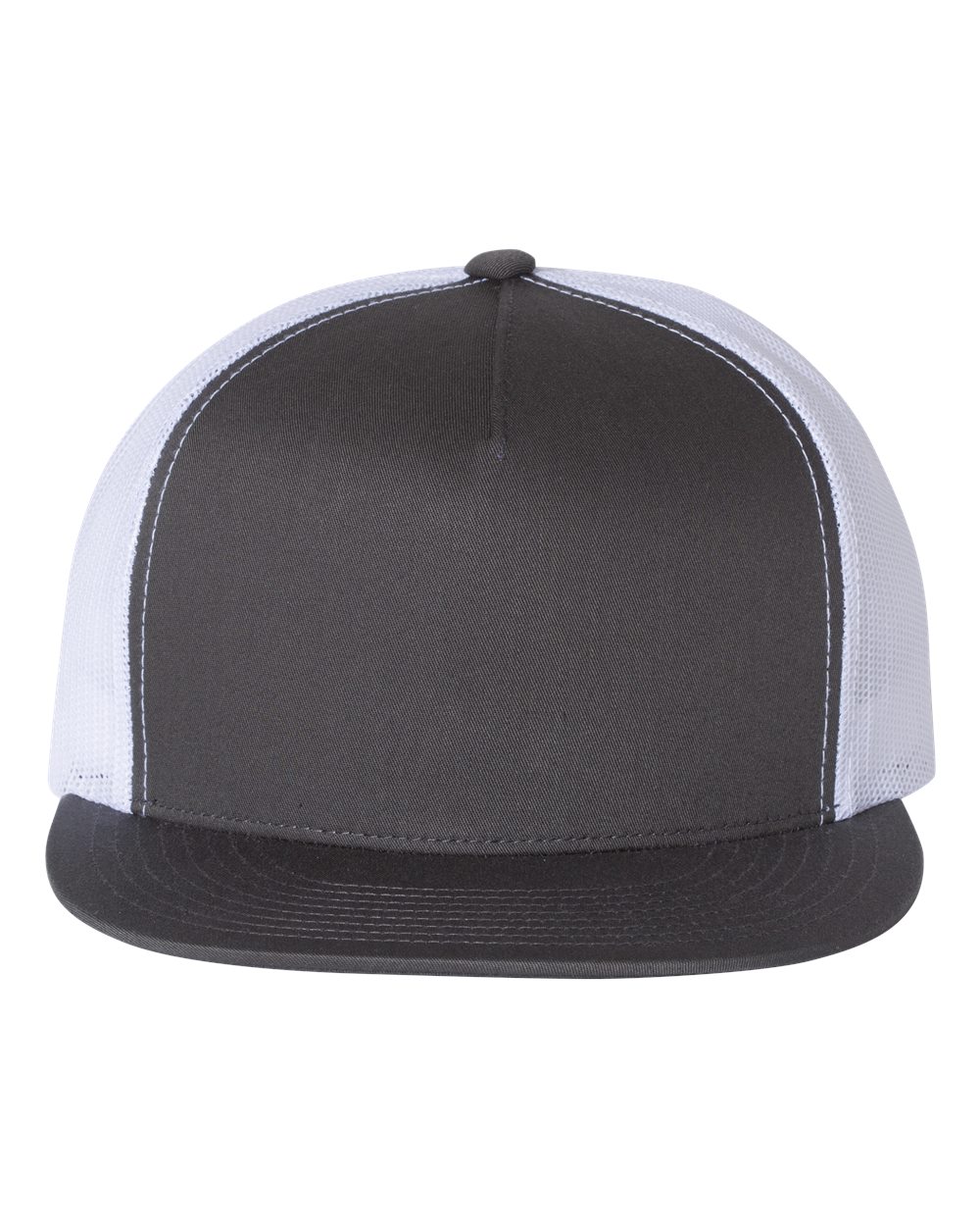 Classic Five-Panel Trucker Cap – 6006 – Charcoal/ White