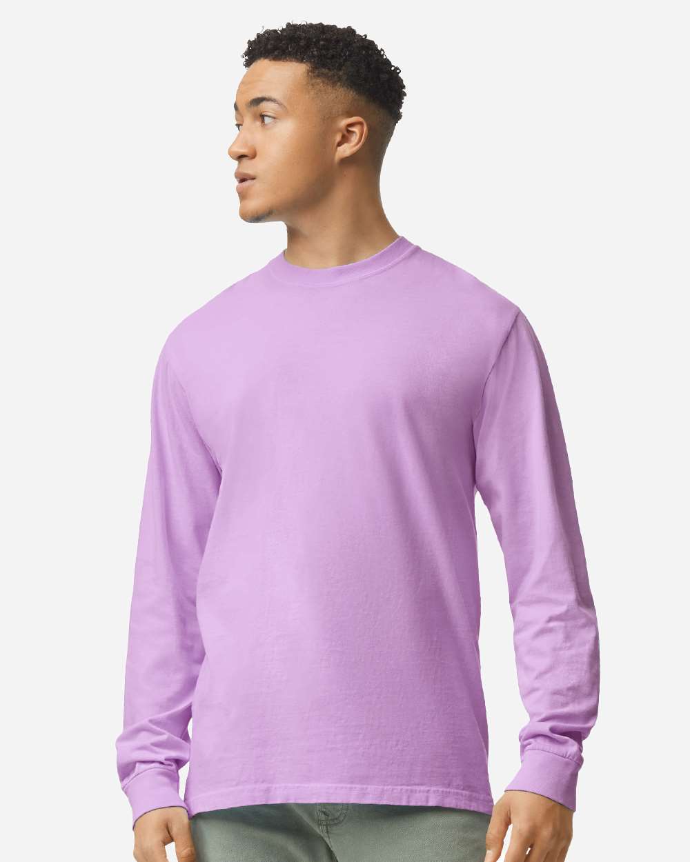 Unisex Garment-Dyed Heavyweight Long Sleeve T-Shirt – 6014 – Orchid