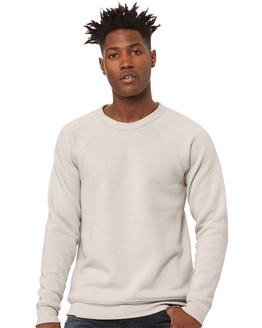 Unisex Sponge Fleece Raglan Crewneck Sweatshirt – 3901 – Heather Dust