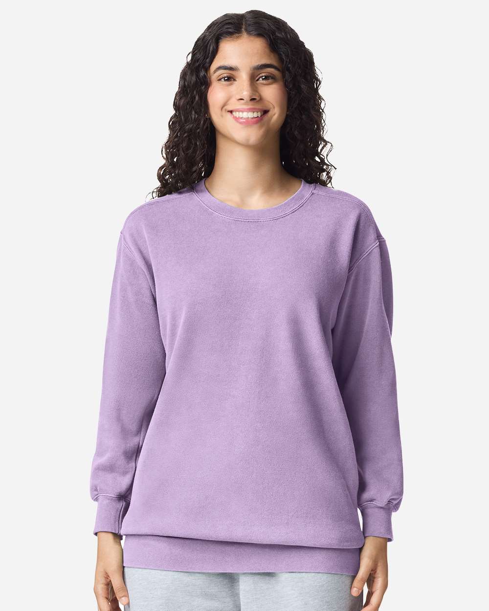 Unisex Garment-Dyed Crewneck Sweatshirt – 1566 – Orchid
