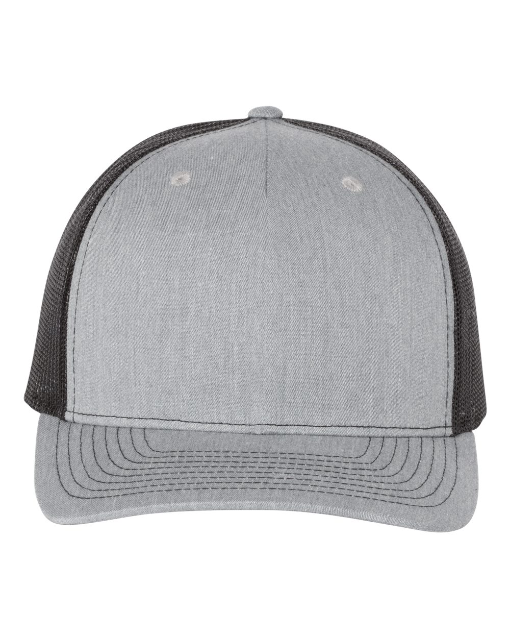 Five-Panel Trucker Cap – 112FP – Heather Grey/ Black