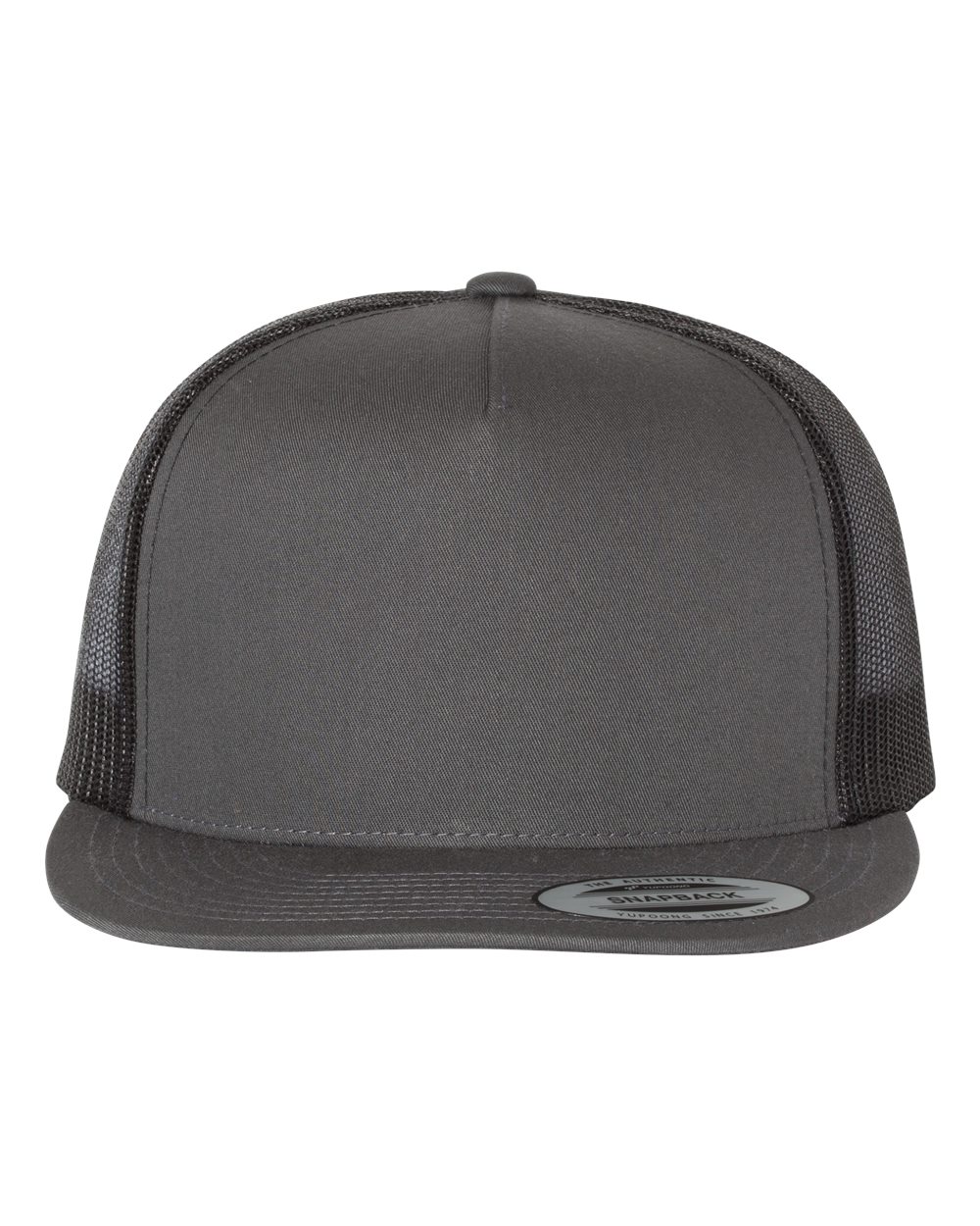 Classic Five-Panel Trucker Cap – 6006 – Charcoal/ Black