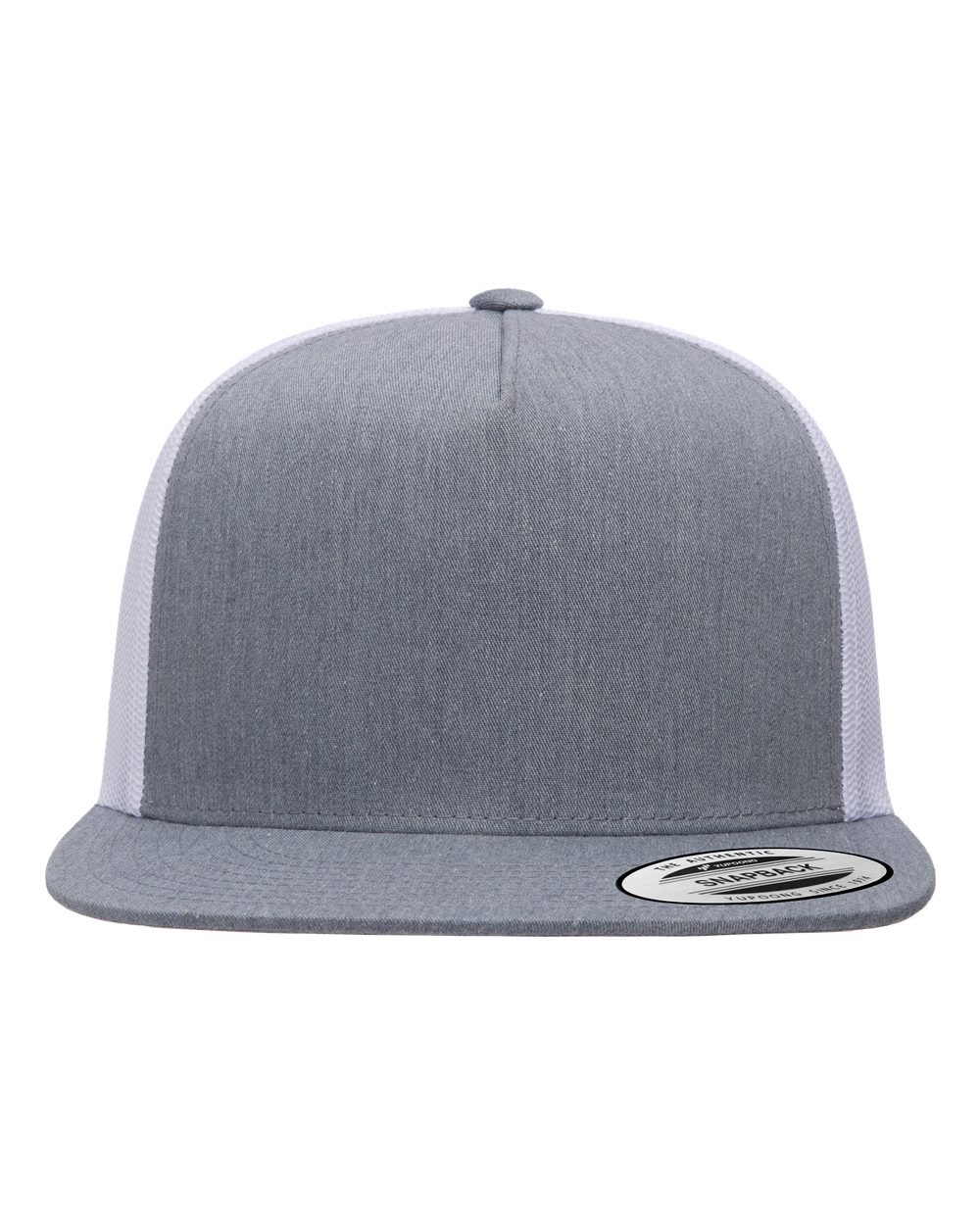 Classic Five-Panel Trucker Cap – 6006 – Heather/ White