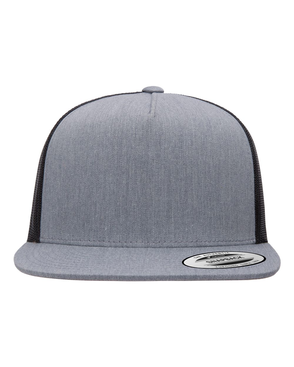 Classic Five-Panel Trucker Cap – 6006 – Heather/ Black