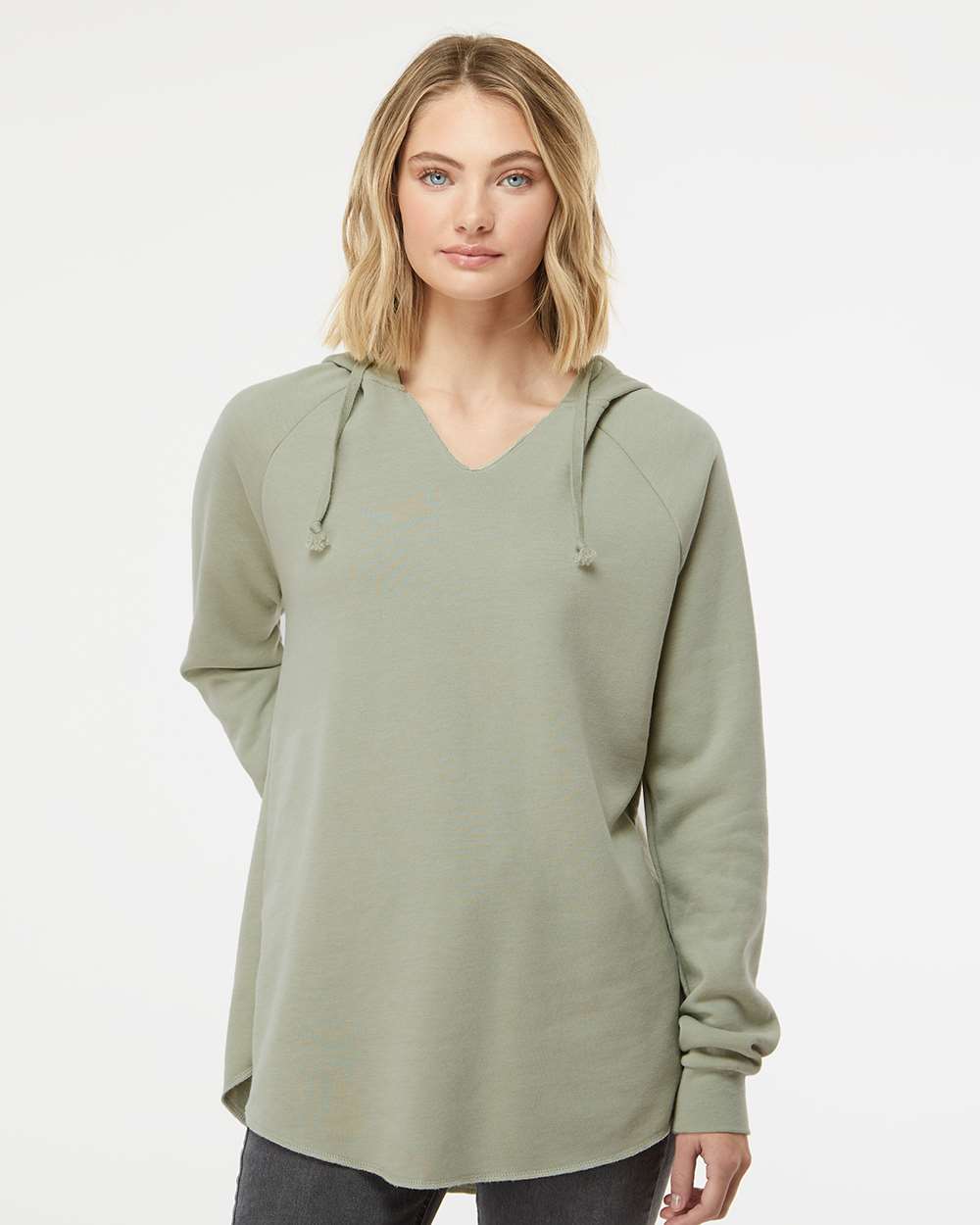 Women’s Lightweight California Wave Wash Hooded Sweatshirt – PRM2500 – Sage