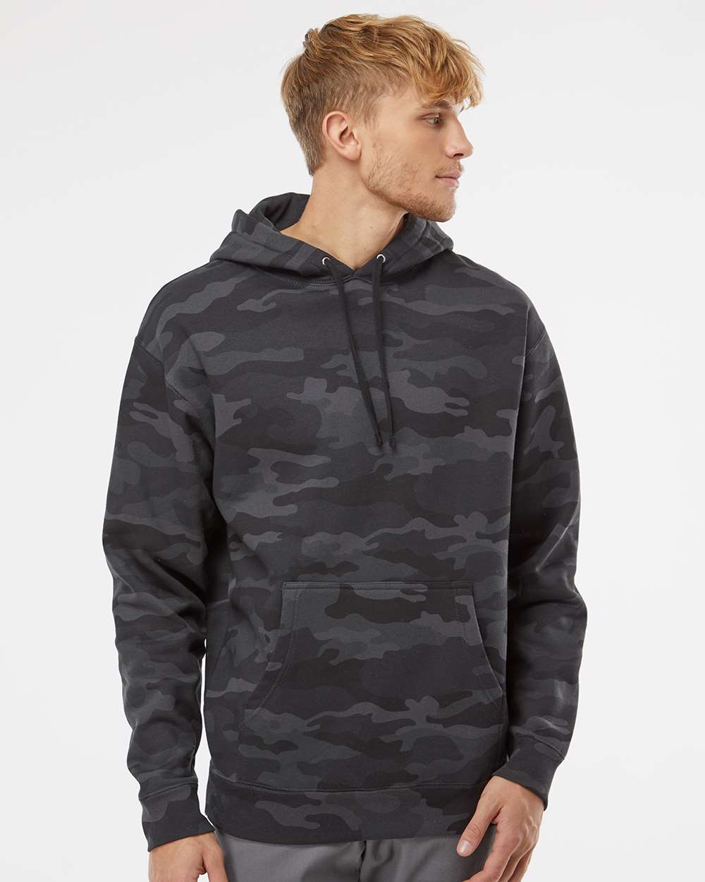 Unisex Heavyweight Hooded Sweatshirt – IND4000 – Black Camo