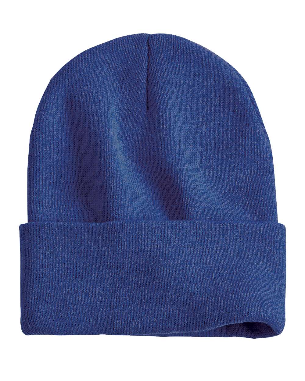 12" Solid Cuffed Beanie – SP12 – Heather Dark Royal