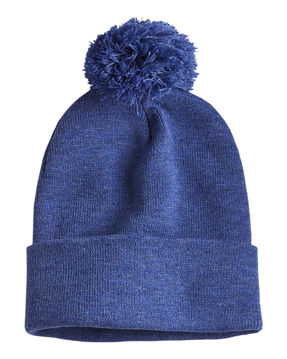 12" Pom-Pom Cuffed Beanie – SP15 – Heather Dark Royal