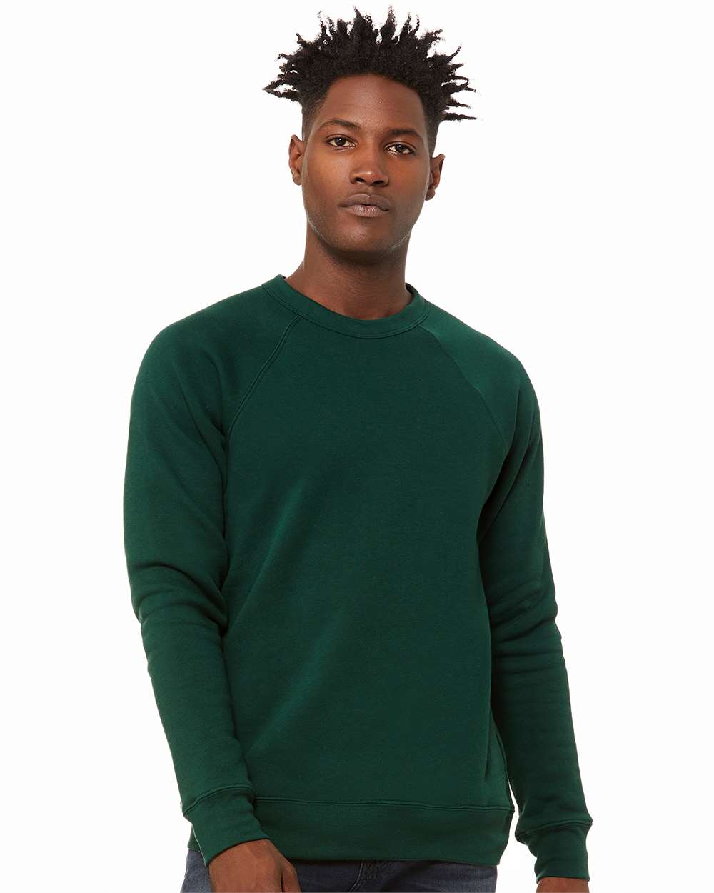 Unisex Sponge Fleece Raglan Crewneck Sweatshirt – 3901 – Forest