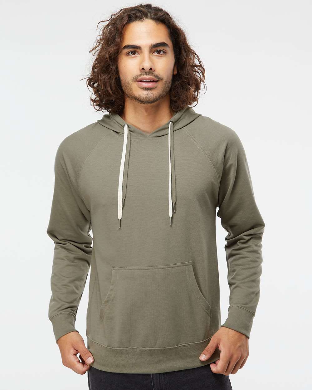 Unisex Icon Lightweight Loopback Terry Hooded Sweatshirt – SS1000 – Olive