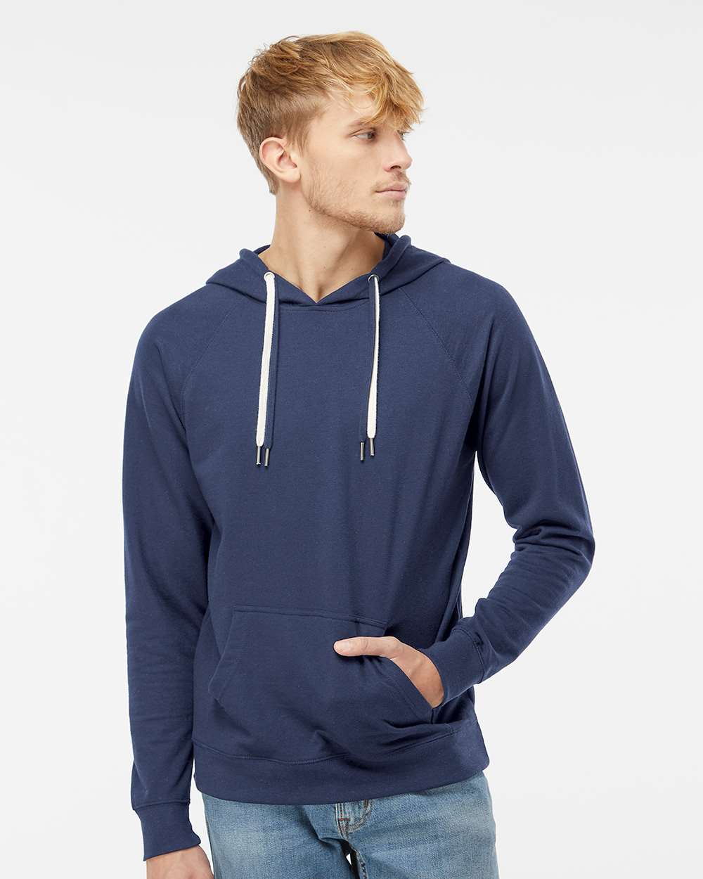 Unisex Icon Lightweight Loopback Terry Hooded Sweatshirt – SS1000 – Indigo