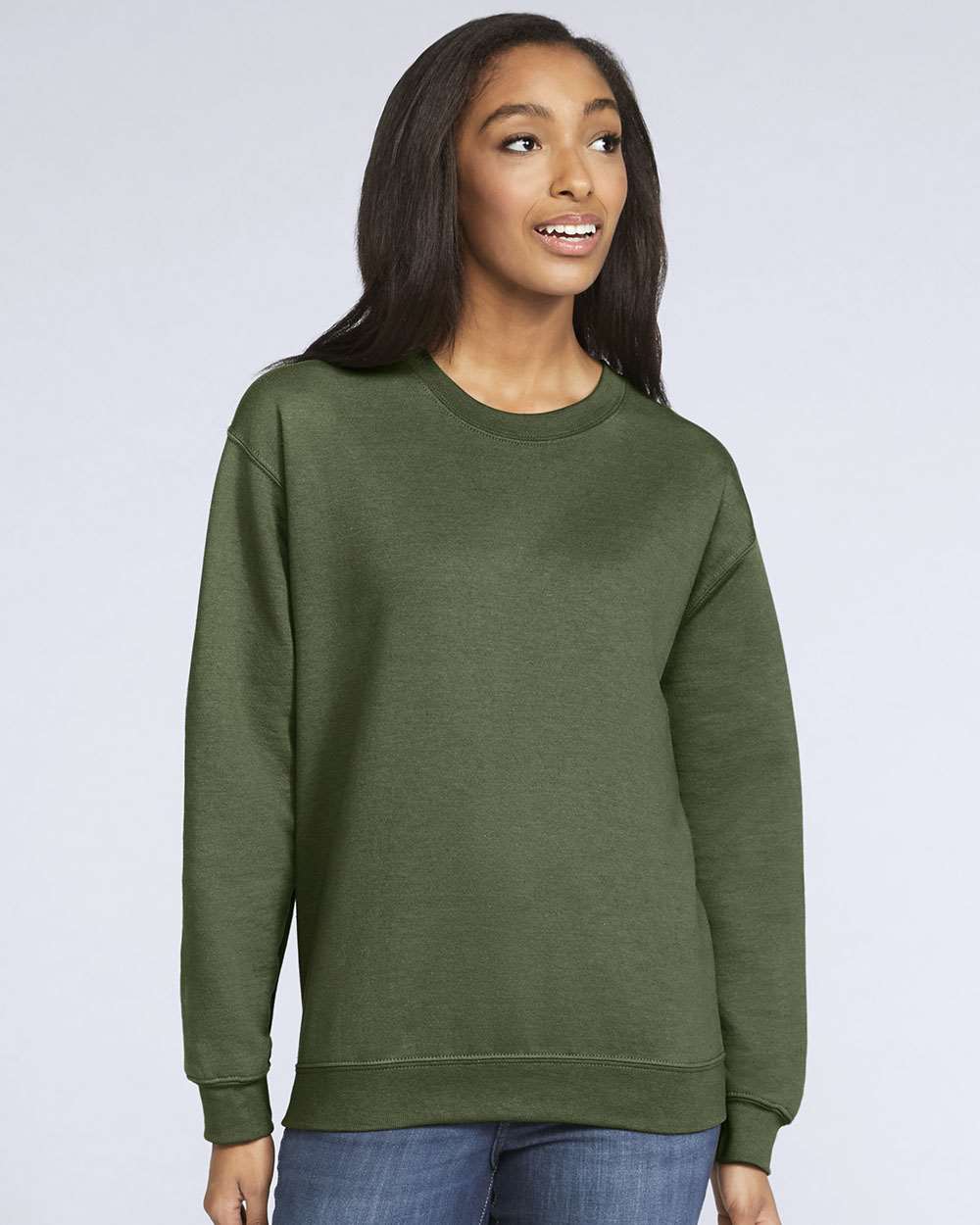 Unisex Softstyle® Midweight Crewneck Sweatshirt – SF000 – Military Green