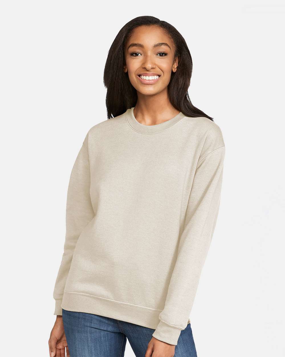 Unisex Softstyle® Midweight Crewneck Sweatshirt – SF000 – Sand