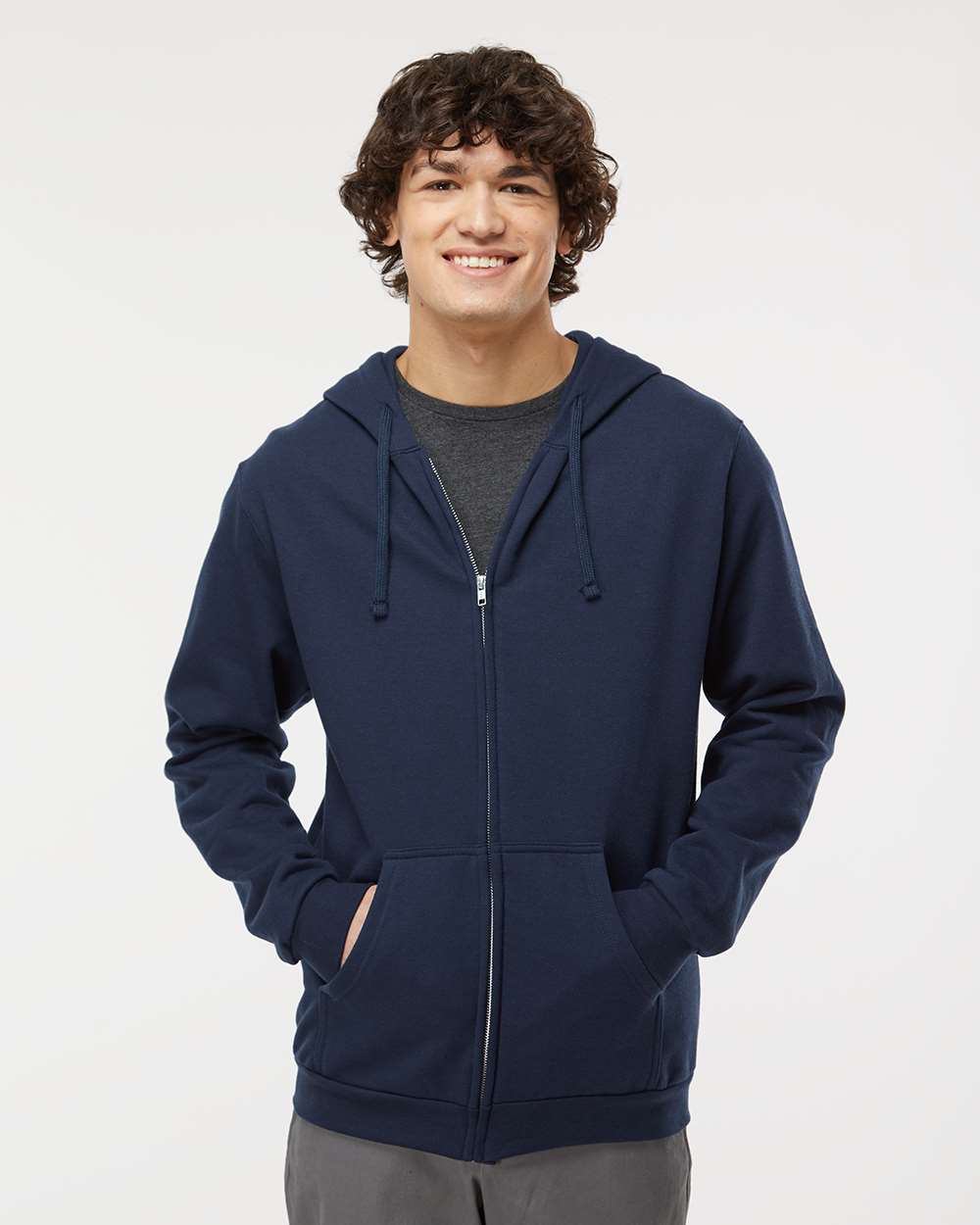 Unisex Zipper Fleece Hoodie – 3331 – Navy