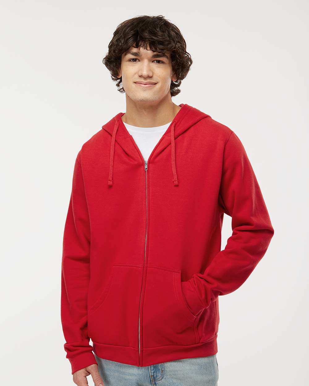 Unisex Zipper Fleece Hoodie – 3331 – Red