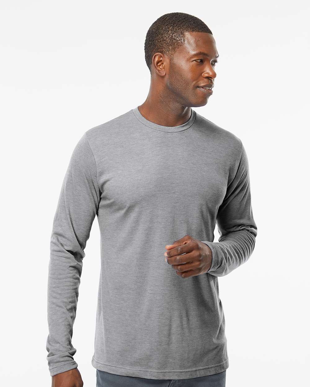 Poly-Blend Long Sleeve T-Shirt – 3520 – Heather Grey