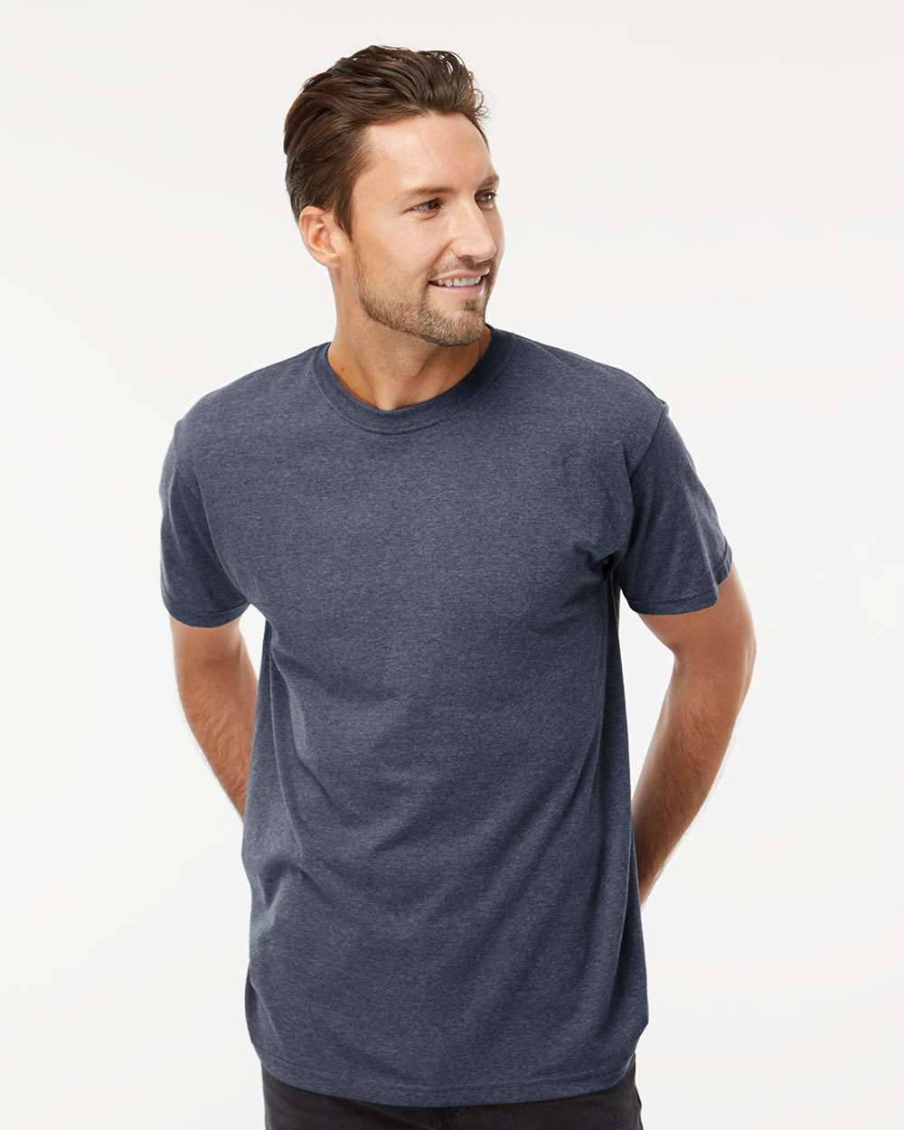 Men's Gold Soft Touch T-Shirt – 4800 – Heather Navy