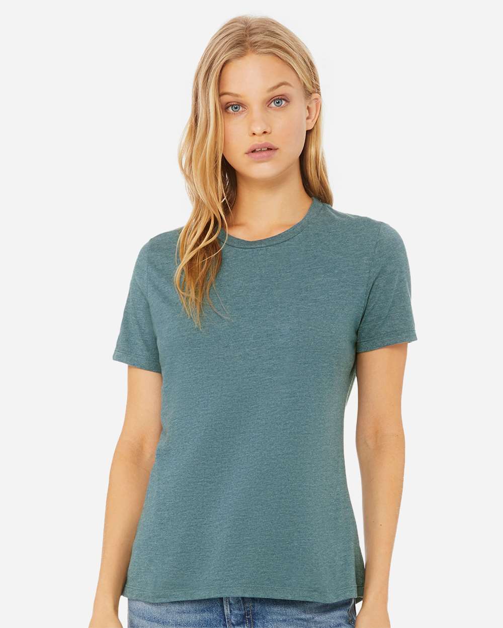 Women’s Relaxed Fit Heather CVC Tee – 6400CVC – Heather Deep Teal