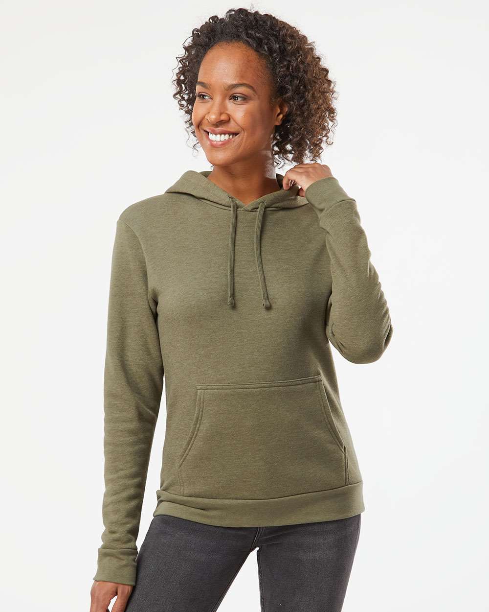Unisex Malibu Hoodie Sweatshirt – 9302 – Heather Military Green