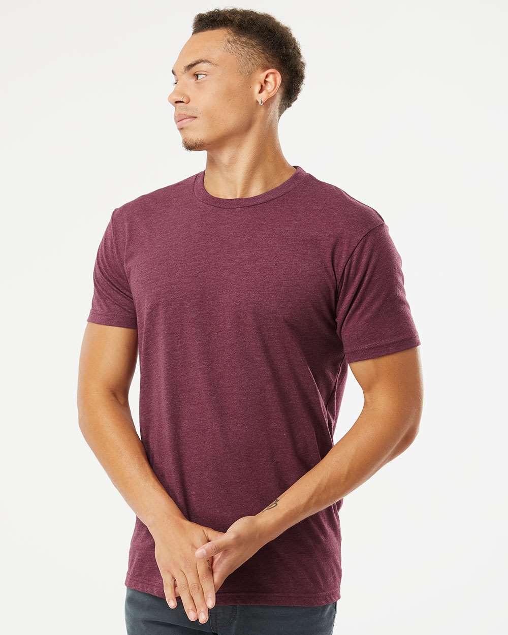 Unisex CVC Tee – 6210 – Heather Maroon